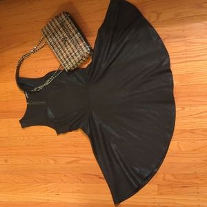 Express black faux textured leather dress